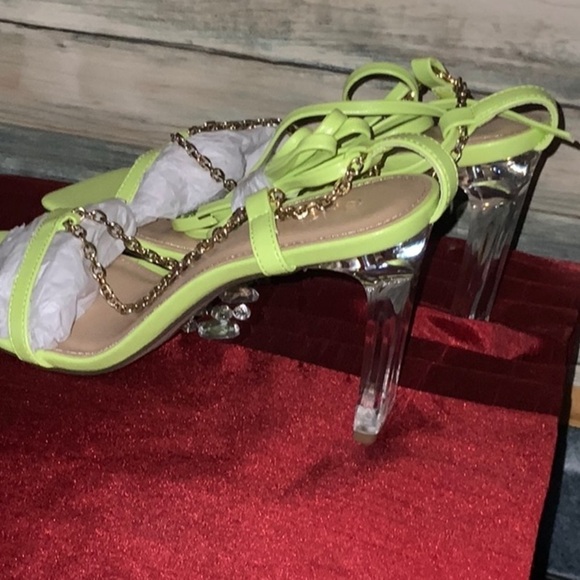 🛍Bundle sale🛍Block Heel Lace UpSandal green NWOT - Picture 5 of 8